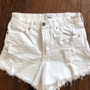 JBD White Frayed Shorts XS